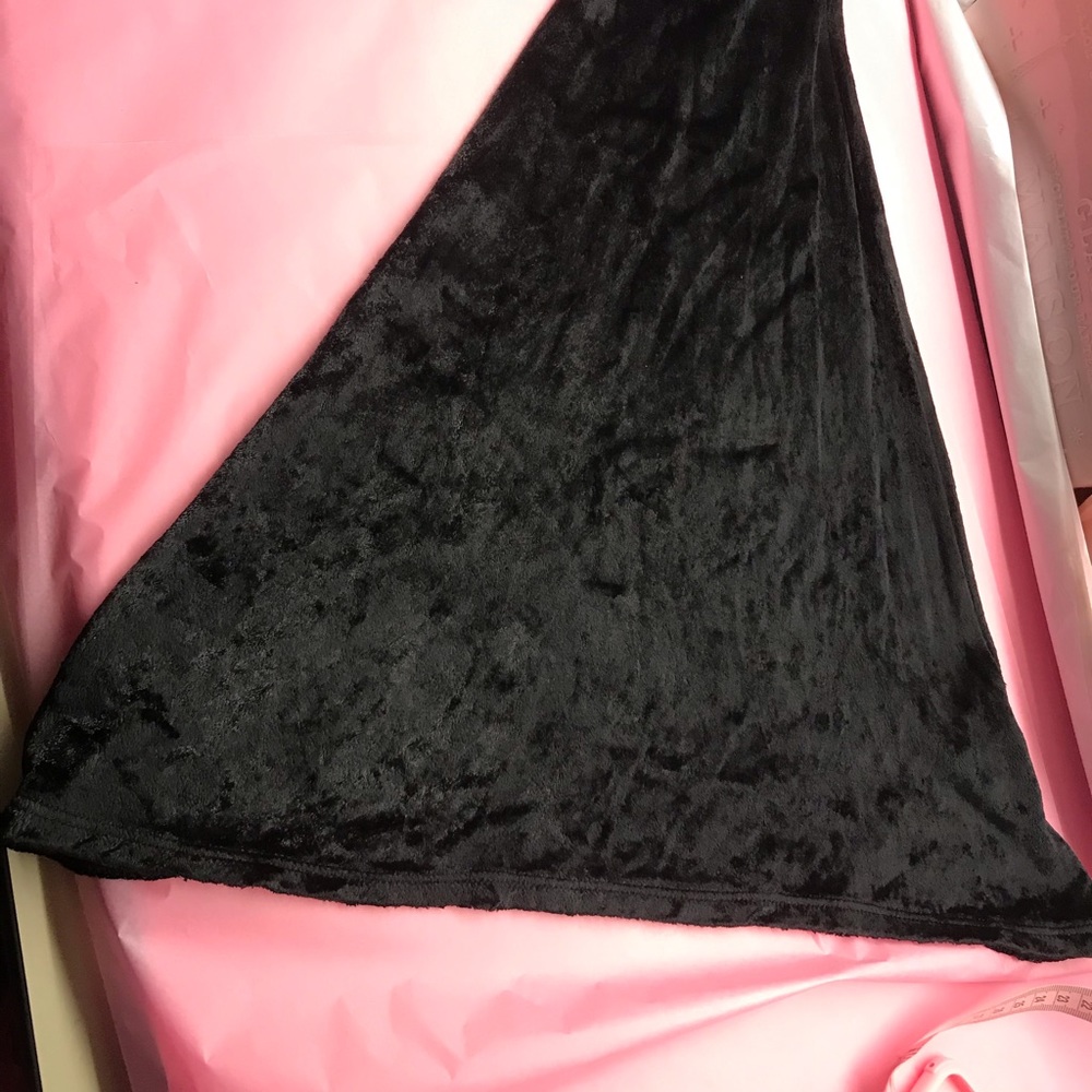 Mega flared sexy pylo Black velvet bell bottom pants festival rave burning man M